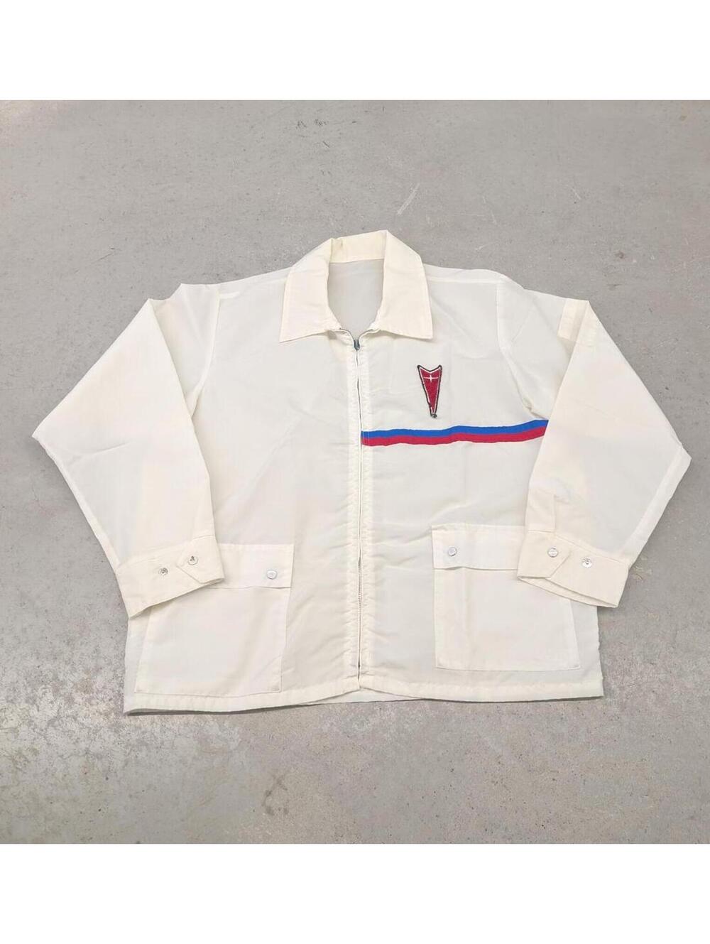 Vintage 70s Pontiac Racing Canada Ultra Light White Jacket